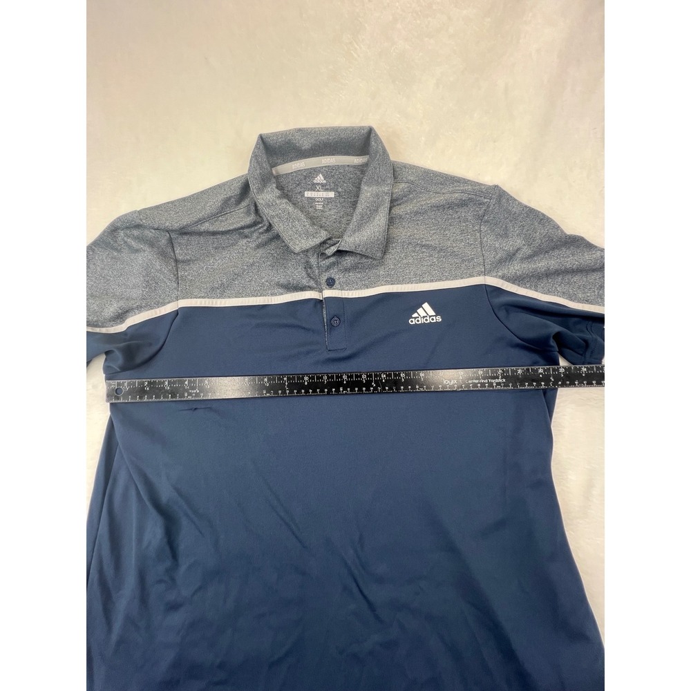 Adidas Golf Polo Shirt Mens XL Two Tone Blue Gray Short Sleeve Athletic - Picture 9 of 10